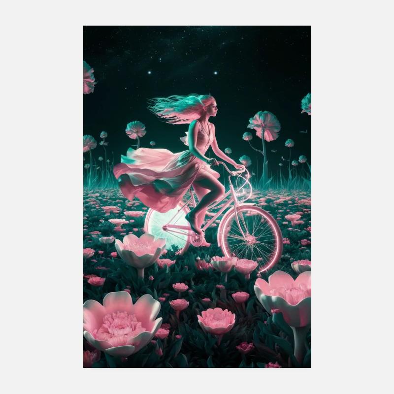 Dreamlike Bicycle Ride Poster 8" x 12" (20x30 cm)