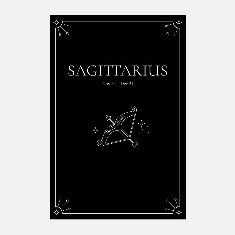 Sternzeichen-Poster "Sagittarius" schwarz Poster 20x30 cm