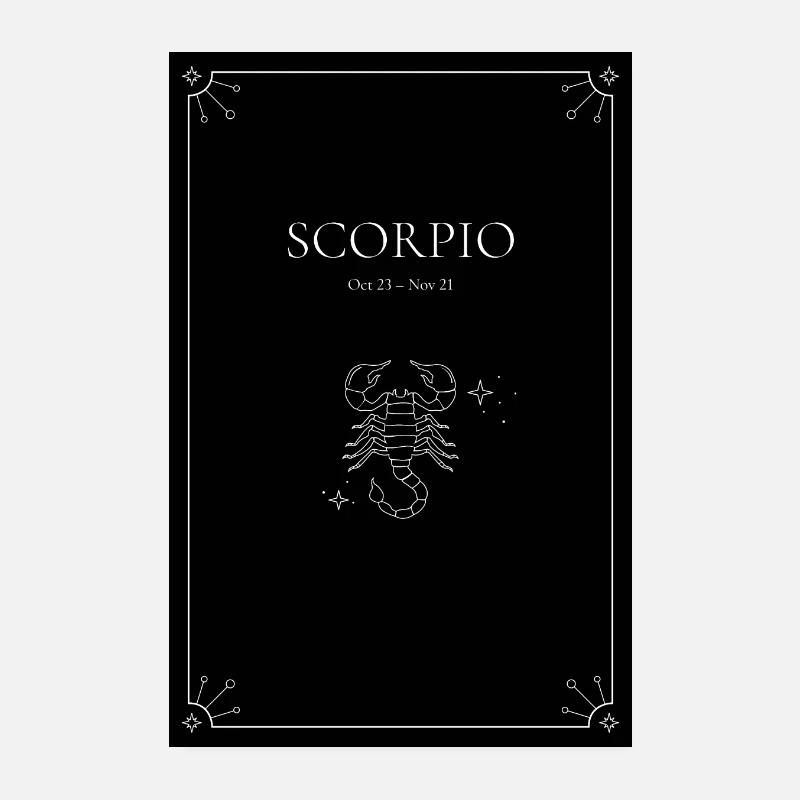 Sternzeichen-Poster "Scorpio" schwarz Poster 20x30 cm