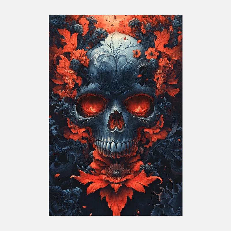 Art de crânes rouge sang Poster 20 x 30 cm