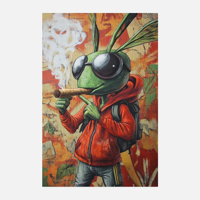 Graffiti-Bug im Hoodie Poster 20x30 cm