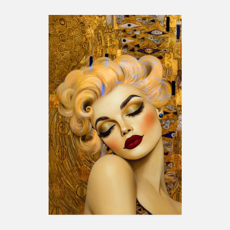 Klimt Poster Marilyn - Poster 20x30 cm - Weiß