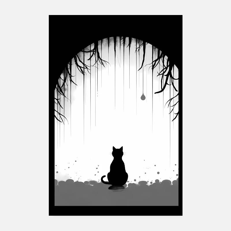 Patient cat Poster 8" x 12" (20x30 cm)