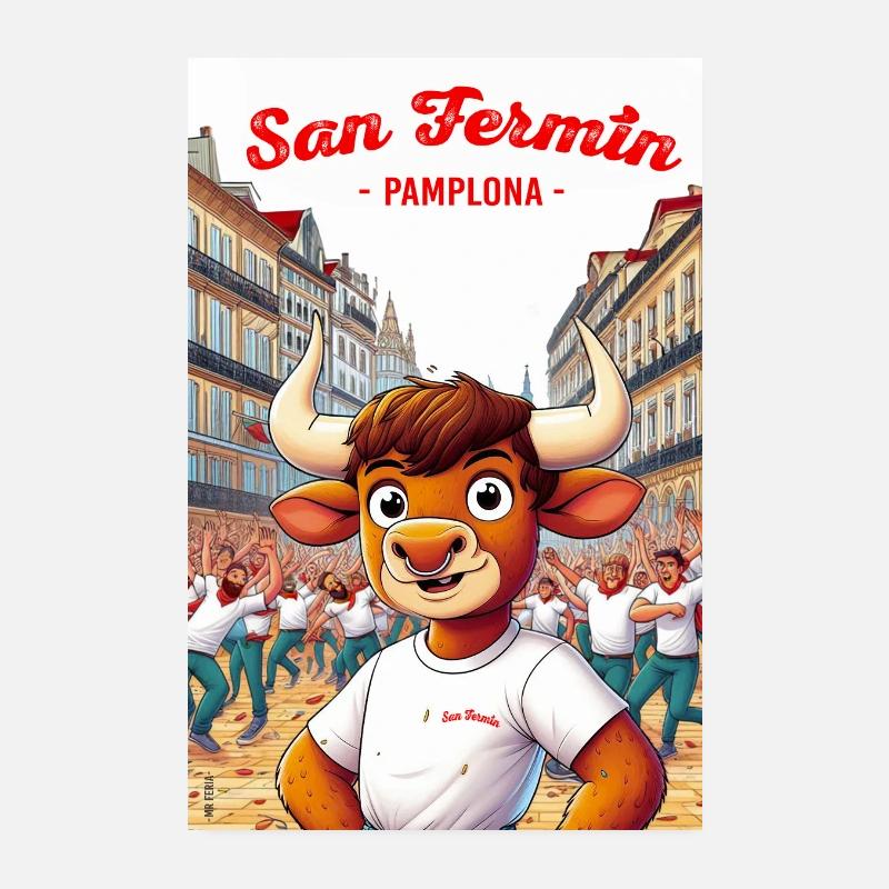 San fermin - Poster 20 x 30 cm - blanc