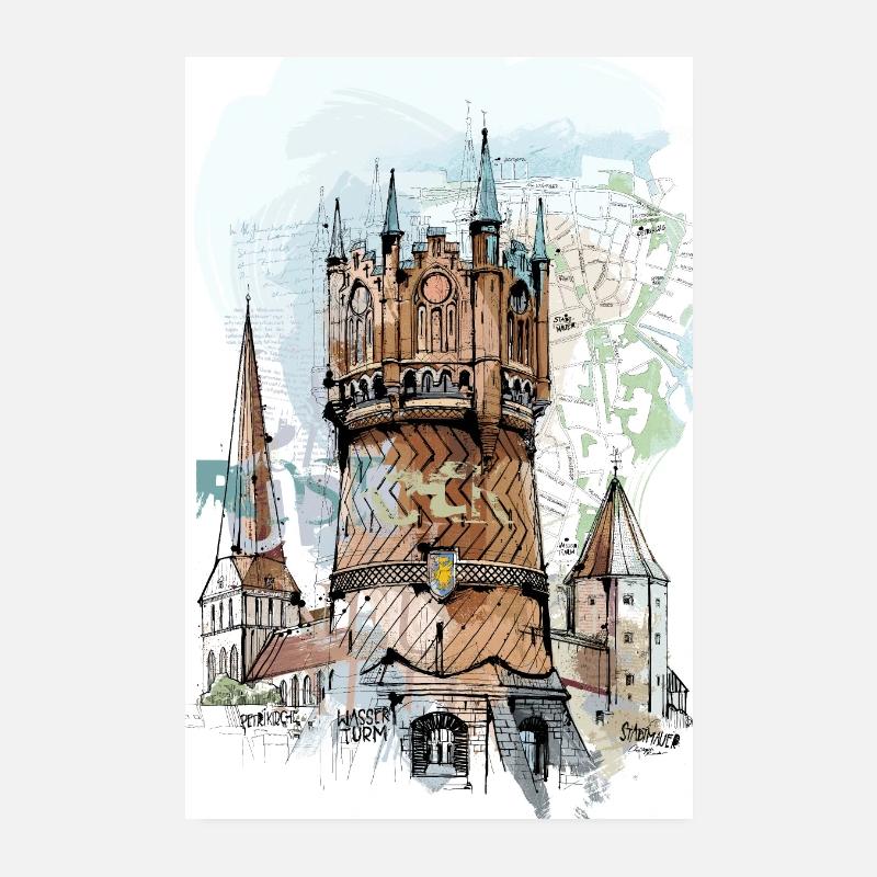 Château d’eau de Rostock Poster 20 x 30 cm