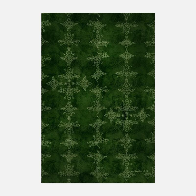 Runen-Elch-Muster nordisch selbst gezeichnet Poster 20x30 cm