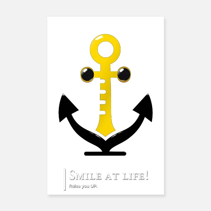 Smiling anchor, humor, personal development Poster 8" x 12" (20x30 cm)