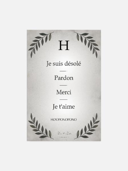 Ho'oponopono, secret du bonheur et de l'apaisement - Poster 20 x 30 cm - blanc - Devant