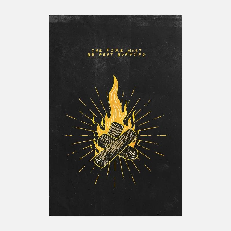 Le feu doit être maintenu allumé - Lévitique 6:12 Affiche Poster 20 x 30 cm