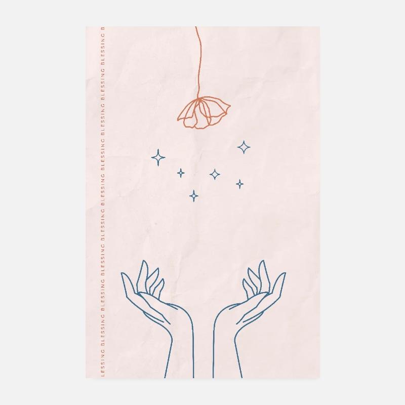 Gottes Segen - Psalm 67,1 Poster - Poster 20x30 cm - Weiß