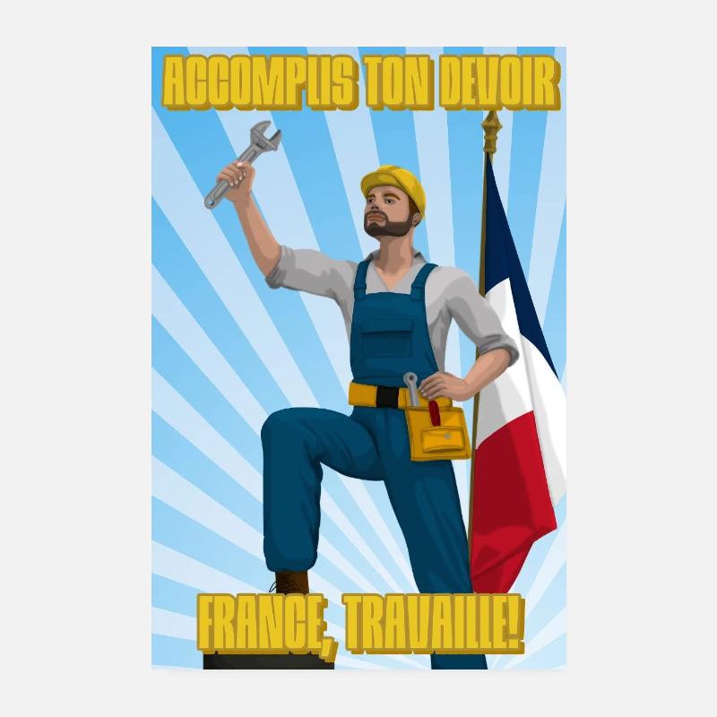 France, Work! Poster 8" x 12" (20x30 cm)