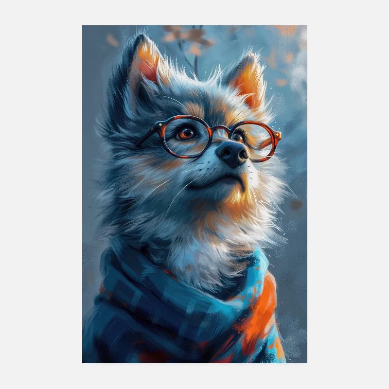 Poster Illustration de Loup Amusant Poster 20 x 30 cm