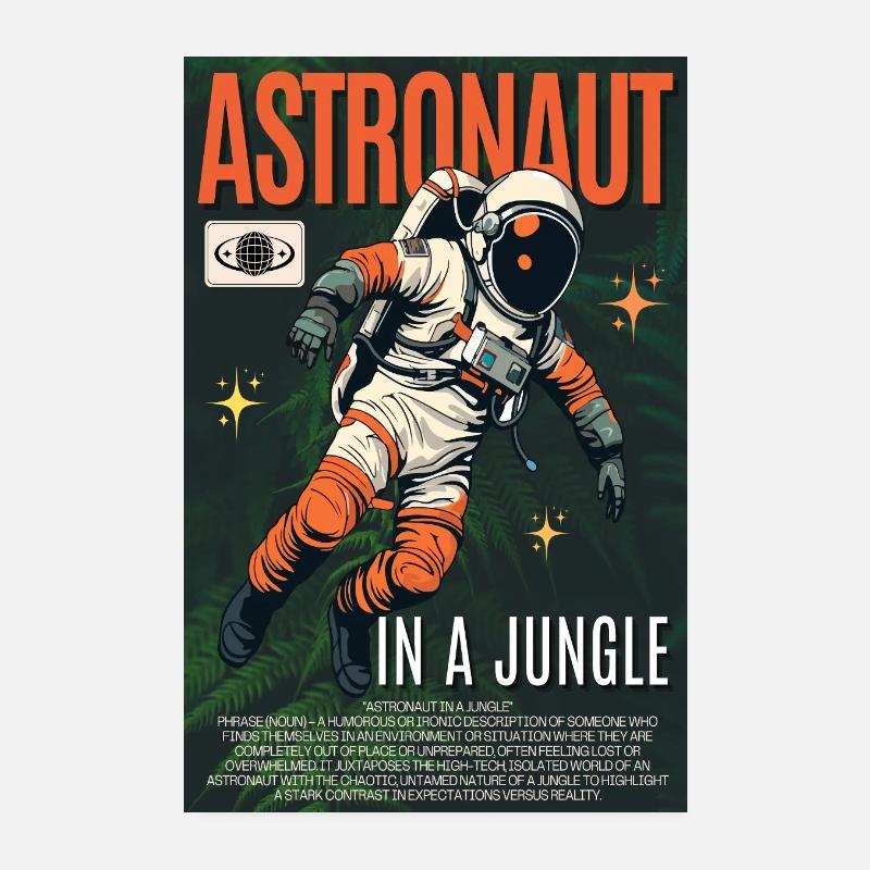 Astronaut im Dschungel Poster 20x30 cm