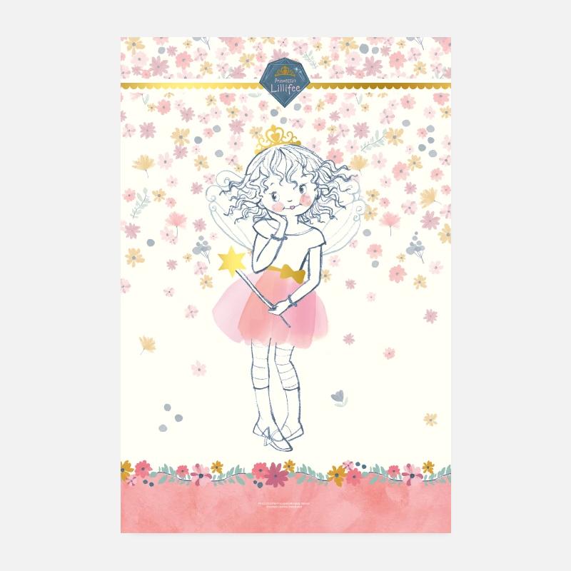 Prinzessin Lillifee Design Mit Blumen Und Sternen Poster 20x30 cm