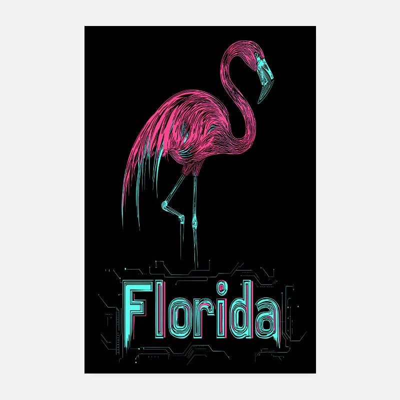 Flamingo Florida miam uinited états peinture murale Poster 20 x 30 cm