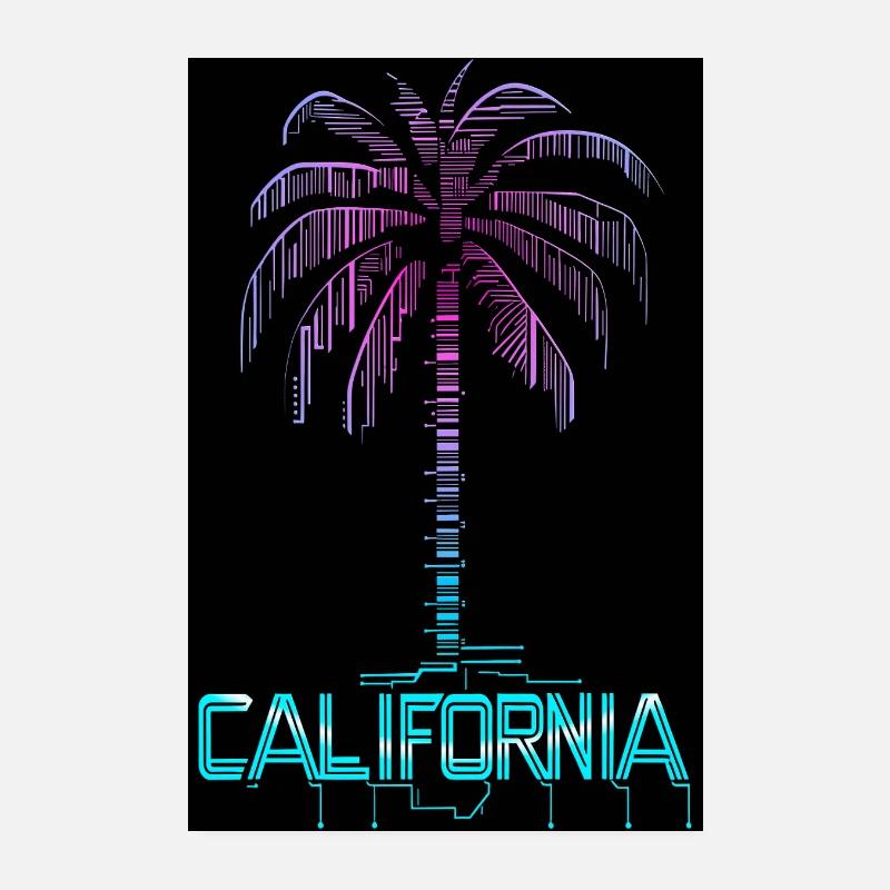 Palm tree California west beach usa Poster 8" x 12" (20x30 cm)
