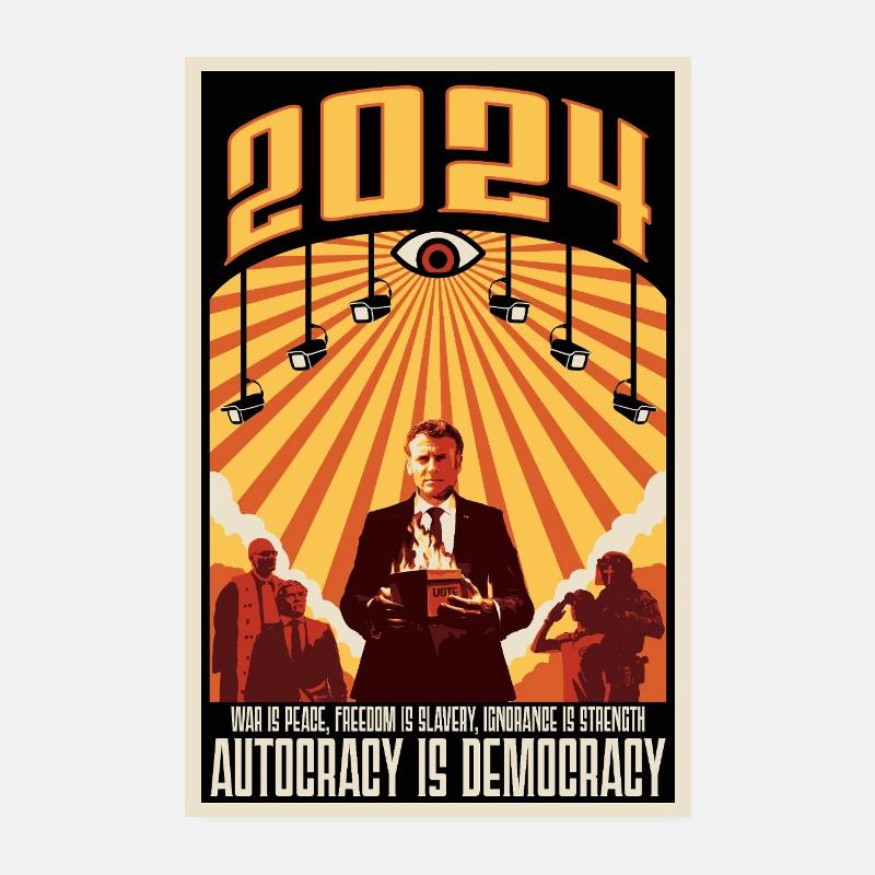 2024 Autocracy is Democracy Poster 8" x 12" (20x30 cm)