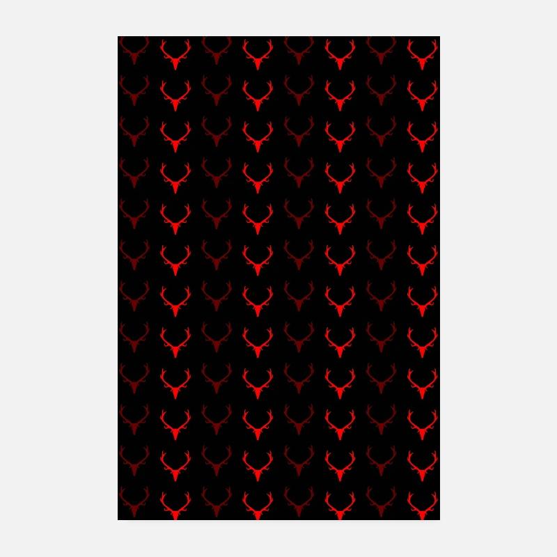 Motif de bois de cerf rouge Poster 20 x 30 cm