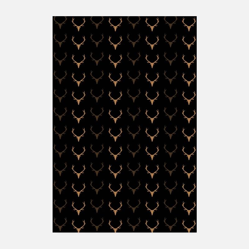 Geweih Muster braun Poster 20x30 cm