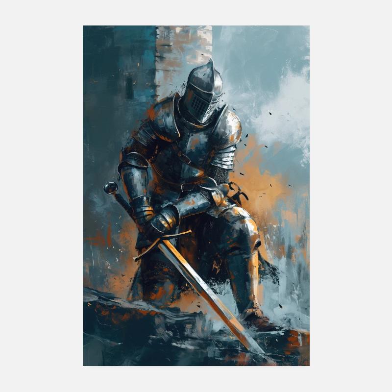 Poster Illustration Chevalier Poster 20 x 30 cm