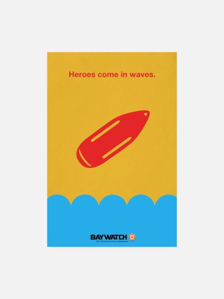 Baywatch Special Design Heroes Come In Waves - Poster 20x30 cm - Weiß