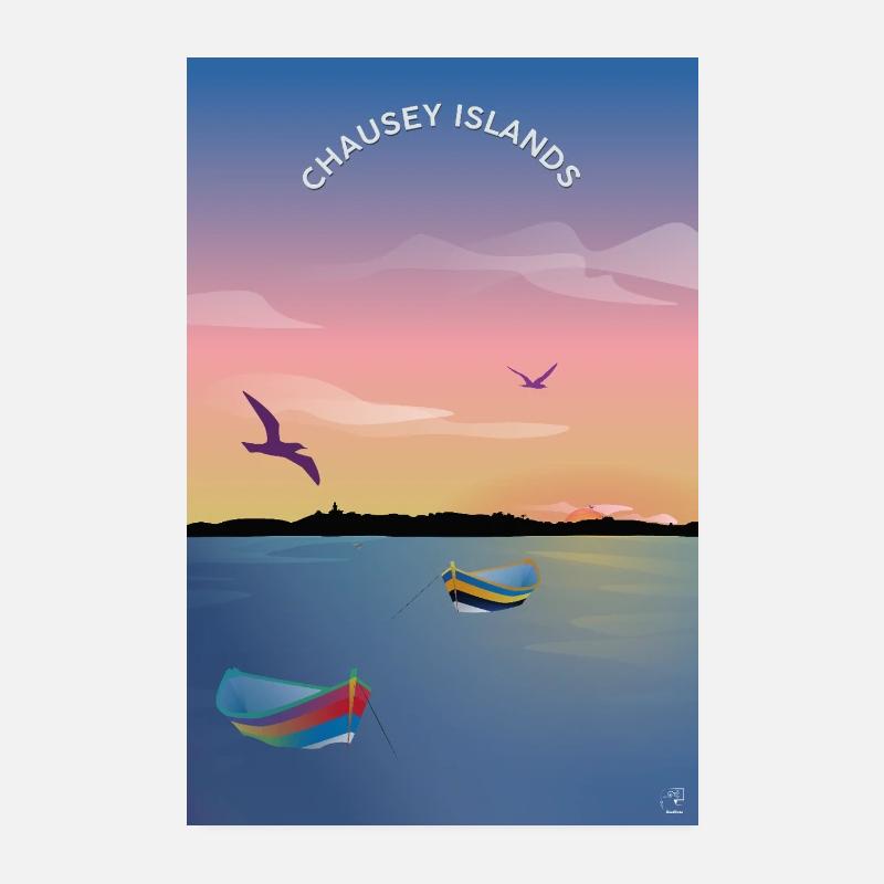 Coucher de soleil sur Chausey Poster 20 x 30 cm