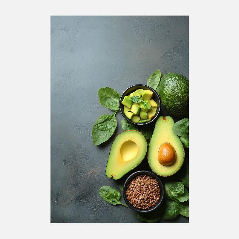 Avocado Spinach Anthracite Poster 8" x 12" (20x30 cm)