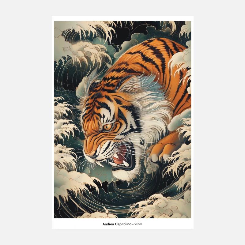 Japanese Tiger Poster 8" x 12" (20x30 cm)
