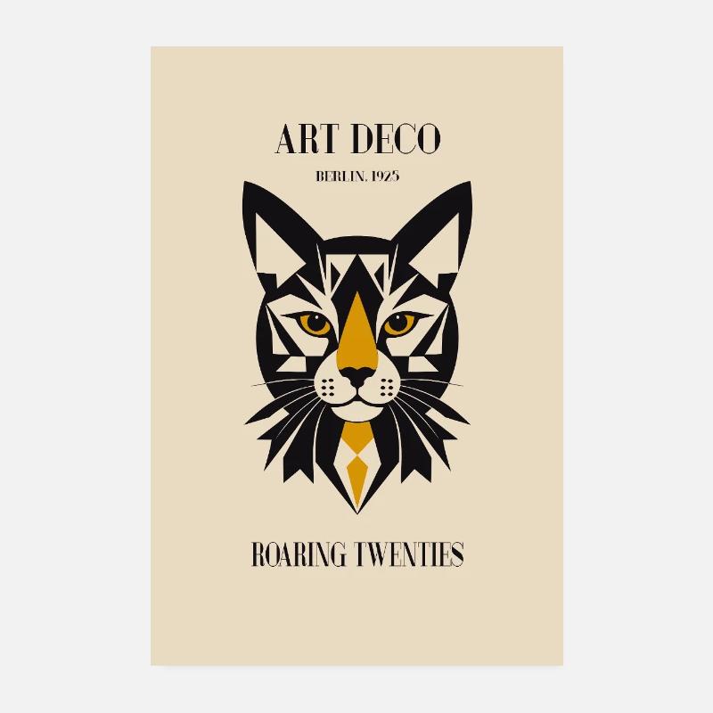 Art Deco Katze Poster 20x30 cm
