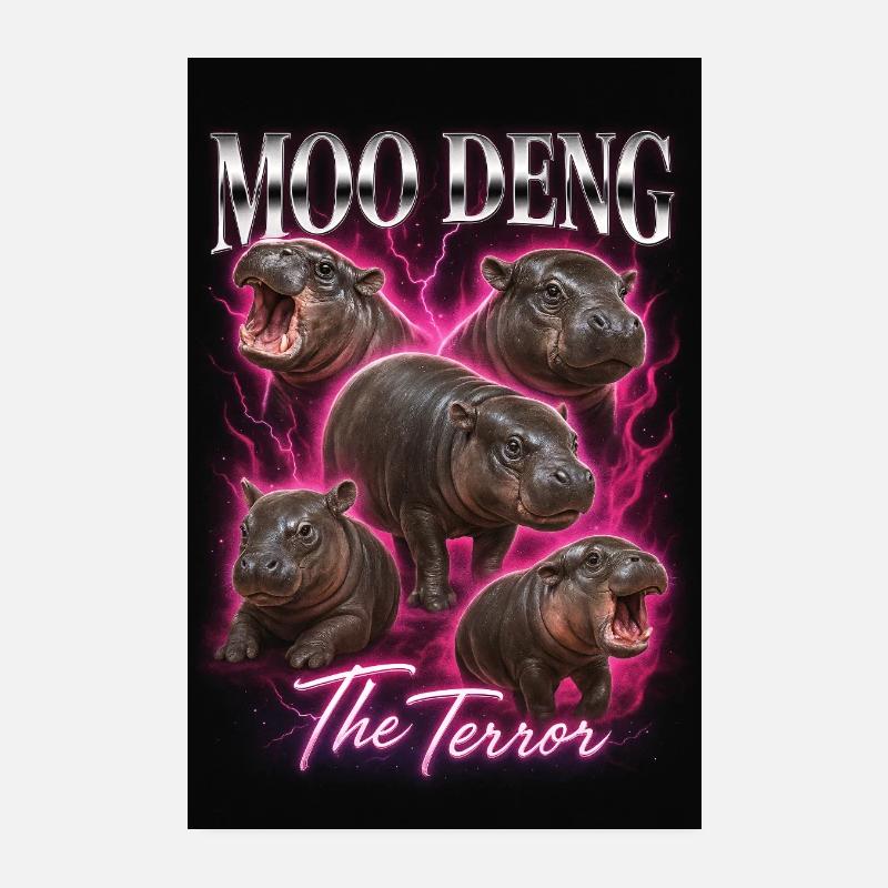 Moo Deng The terror Poster 20 x 30 cm