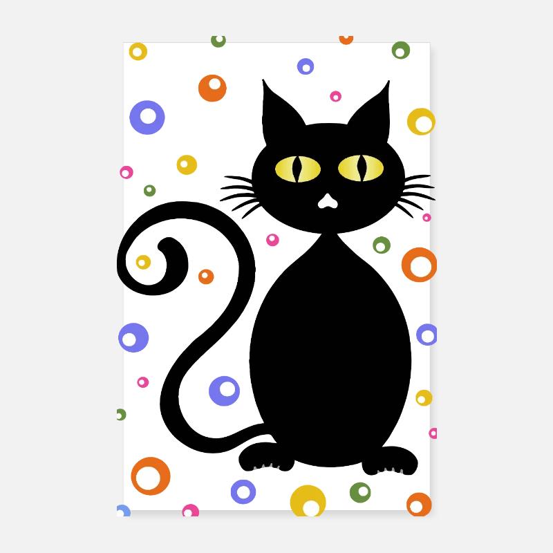 Chat - Poster 20 x 30 cm - blanc