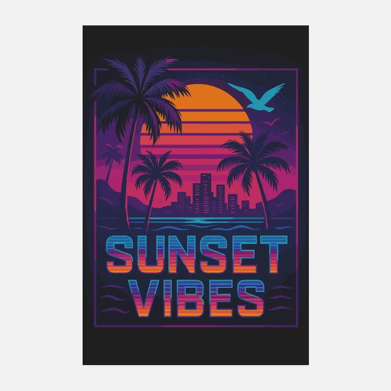 Sunset Vibes - Palmiers Poster 20 x 30 cm