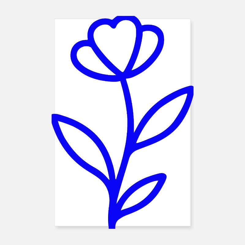 Line Art Blume – Minimalistisches Blumenmotiv in e Poster 20x30 cm