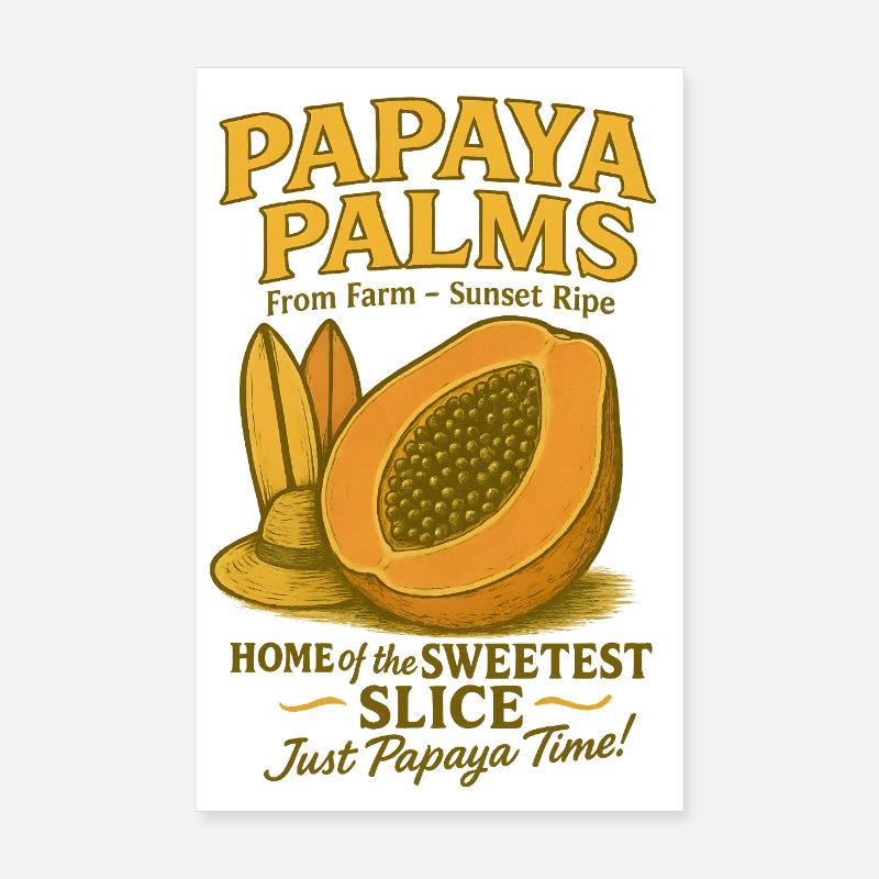 Papaya Fruit Fruit Summer Poster 8" x 12" (20x30 cm)