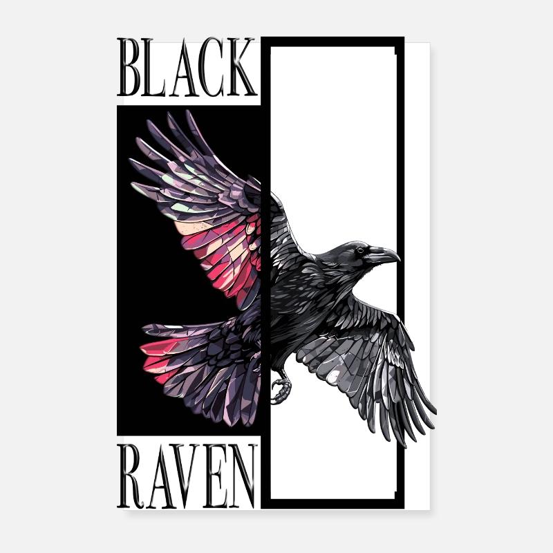 schwarzer Rabe Krähe vogel Poster 20x30 cm