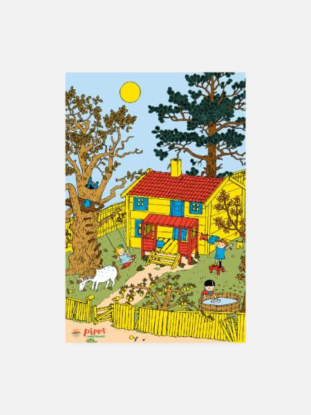 Pippi Longstocking Villa Kunterbunt Design - Poster 8" x 12" (20x30 cm) - white