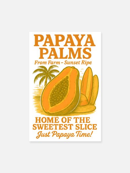 Fruit de papaye Fruits des vacances d’été - Poster 20 x 30 cm - blanc - Devant