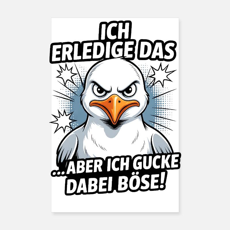 Je le fais, mais je regarde la mouette maléfique Poster 20 x 30 cm