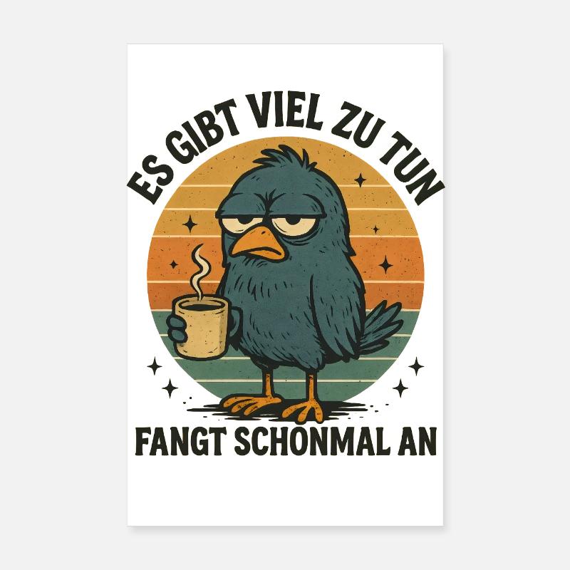 The Early Bird Coffee Statement Poster 8" x 12" (20x30 cm)