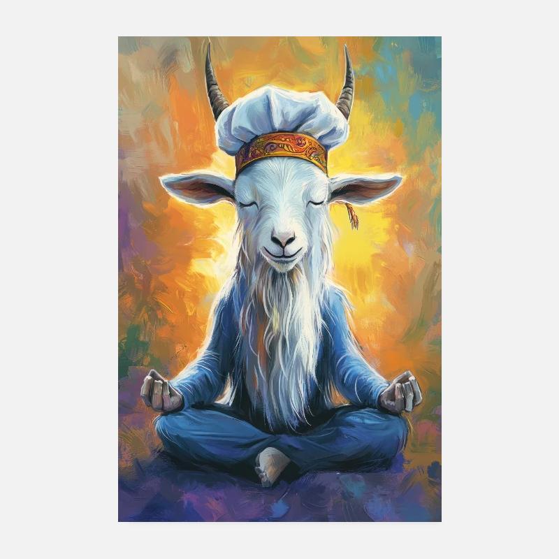 Maître Chèvre Zen Poster 20 x 30 cm
