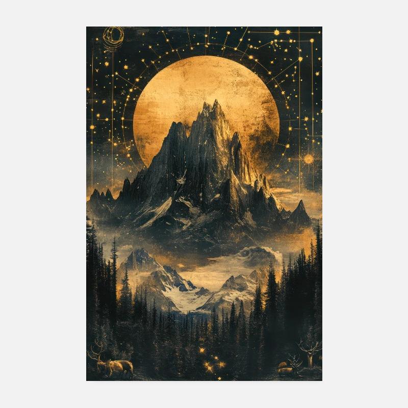 Himmlische Berg-Traumlandschaft Poster 20x30 cm