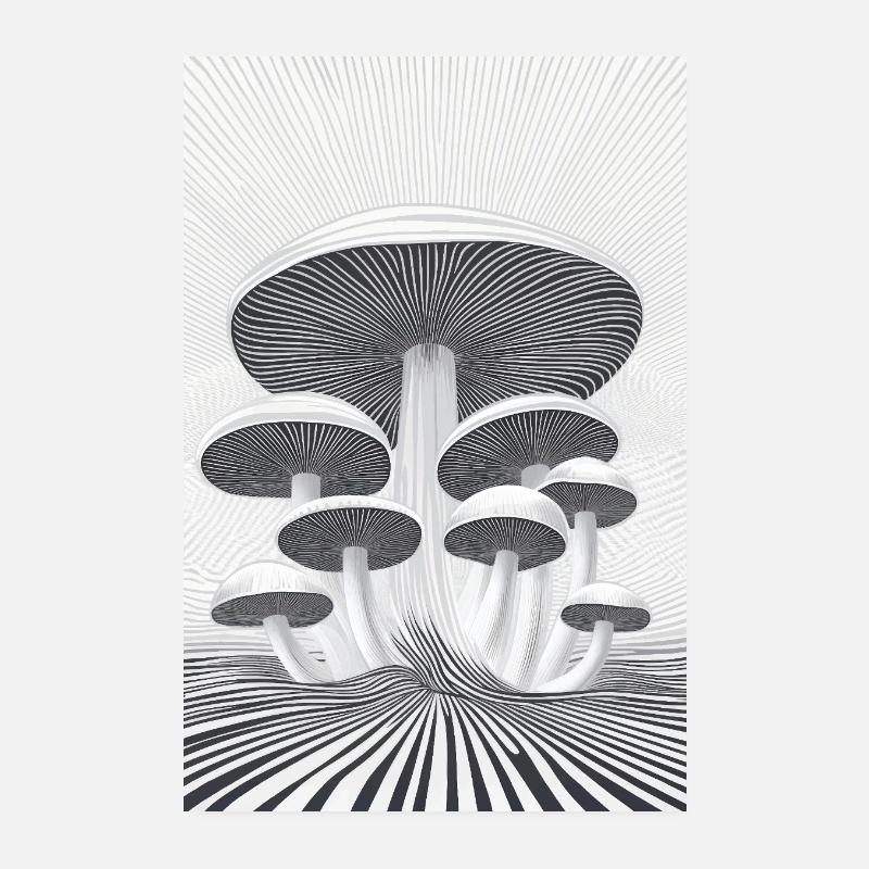 Optischer Pilzwald Poster 20x30 cm