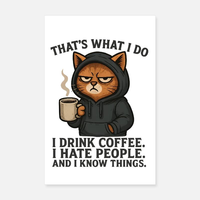Cool Cat That's What I Do Coffee Poster 8" x 12" (20x30 cm)