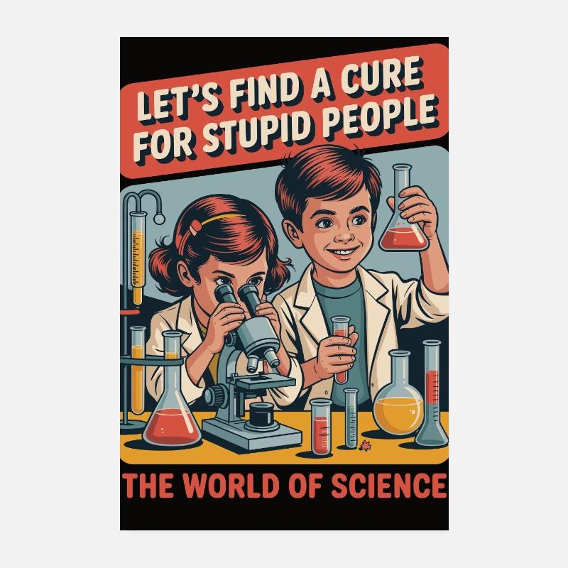Trouvons un remède pour les gens stupides – Affiche Poster 20 x 30 cm