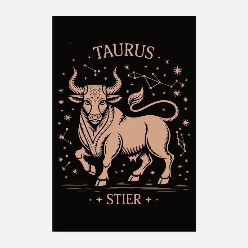Sternzeichen Stier – Poster – Taurus Constellation Poster 20x30 cm