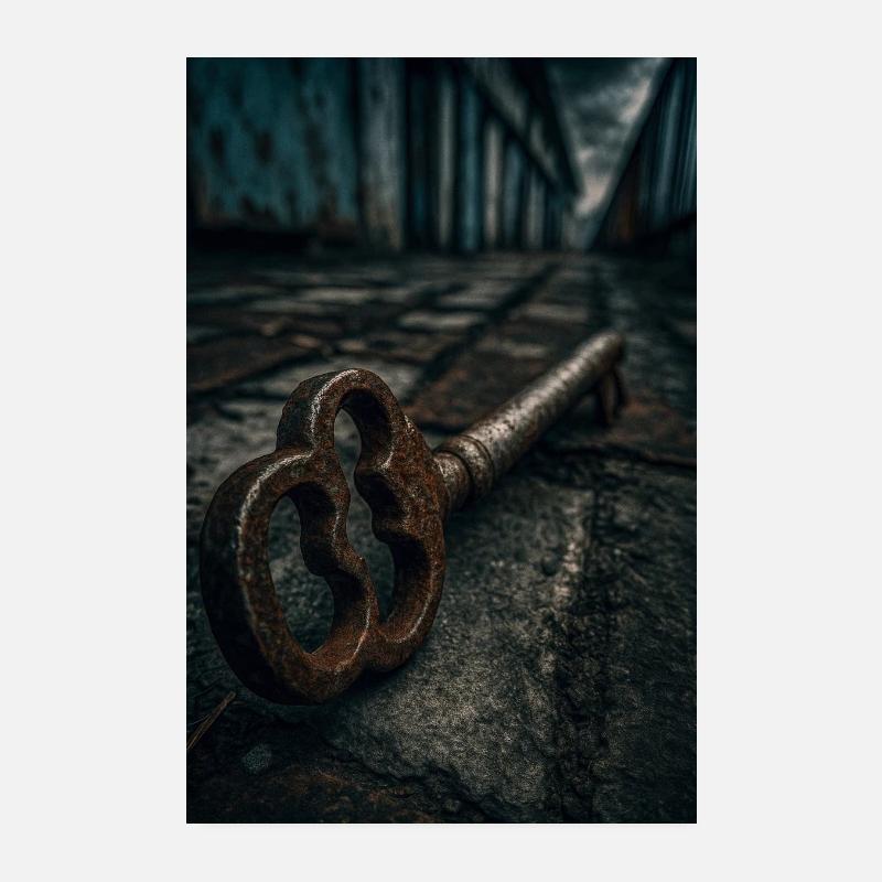 Rusty Key to Forgotten Secrets Poster 8" x 12" (20x30 cm)