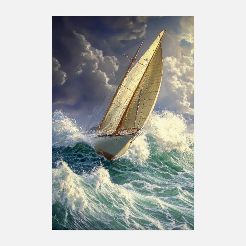 Storm Sail Through Painted Seas Poster 8" x 12" (20x30 cm)