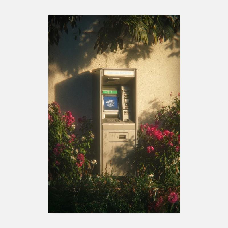 Lonely ATM in Bloom Poster 8" x 12" (20x30 cm)