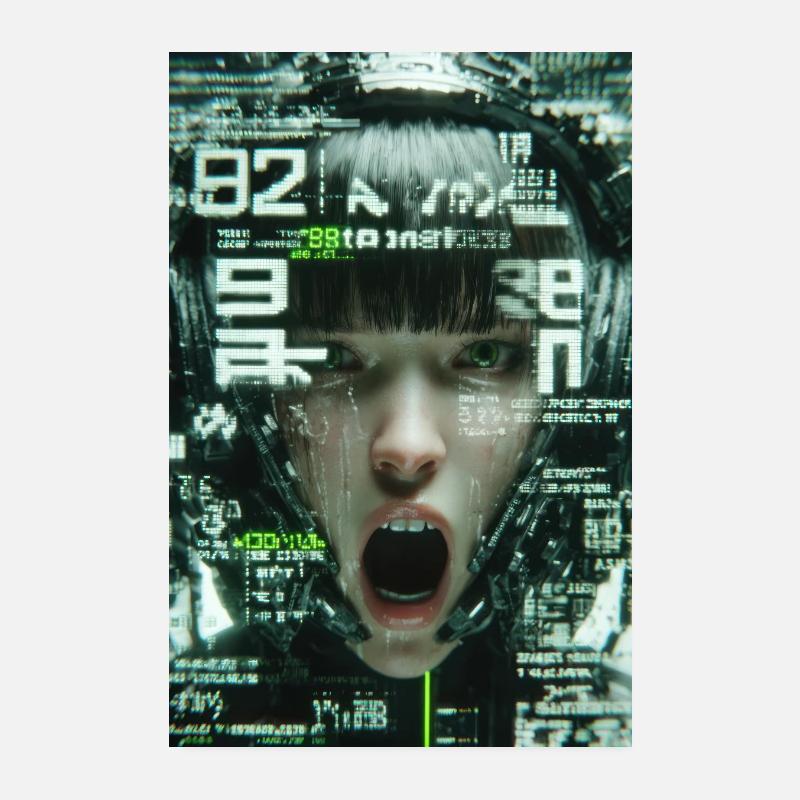 Cri numérique cyberpunk Poster 20 x 30 cm
