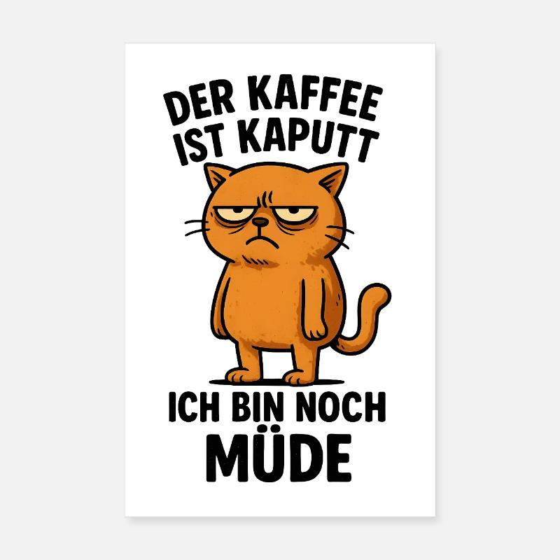 Le café est cassé drôle de chat Poster 20 x 30 cm